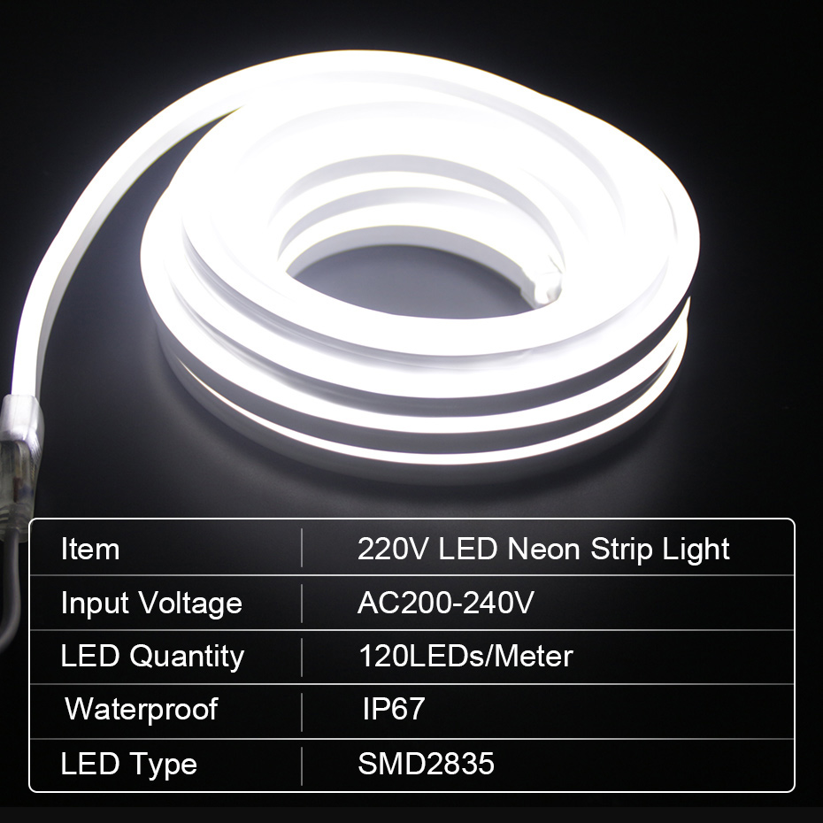 LED-neonstrip 220 V 2835 120 L - Outdoor Power Strip Weatherproof recensie en prijs